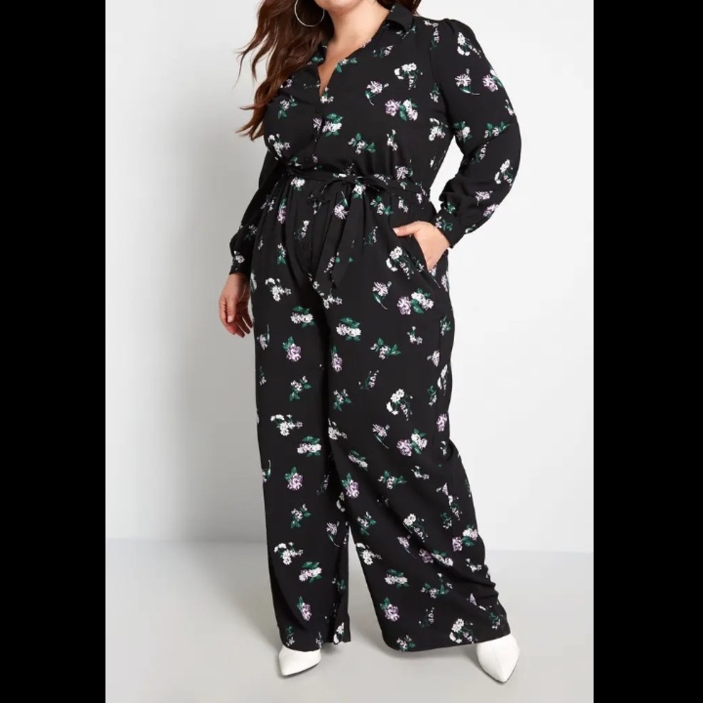 ModCloth Everything & More Wide Leg Jumpsuit